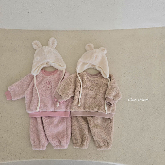 毛毛套裝 (上衣+褲)