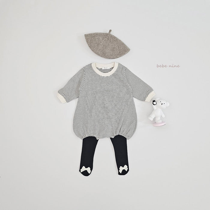 間條鬆身套裝 (連襪褲)