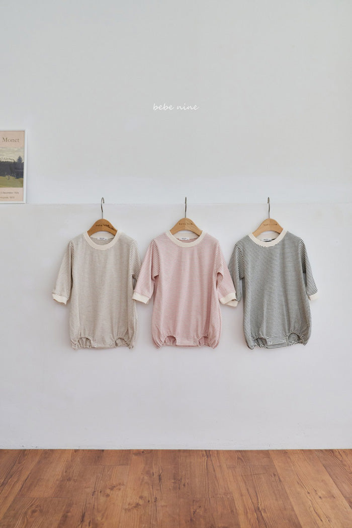 間條鬆身套裝 (連襪褲)