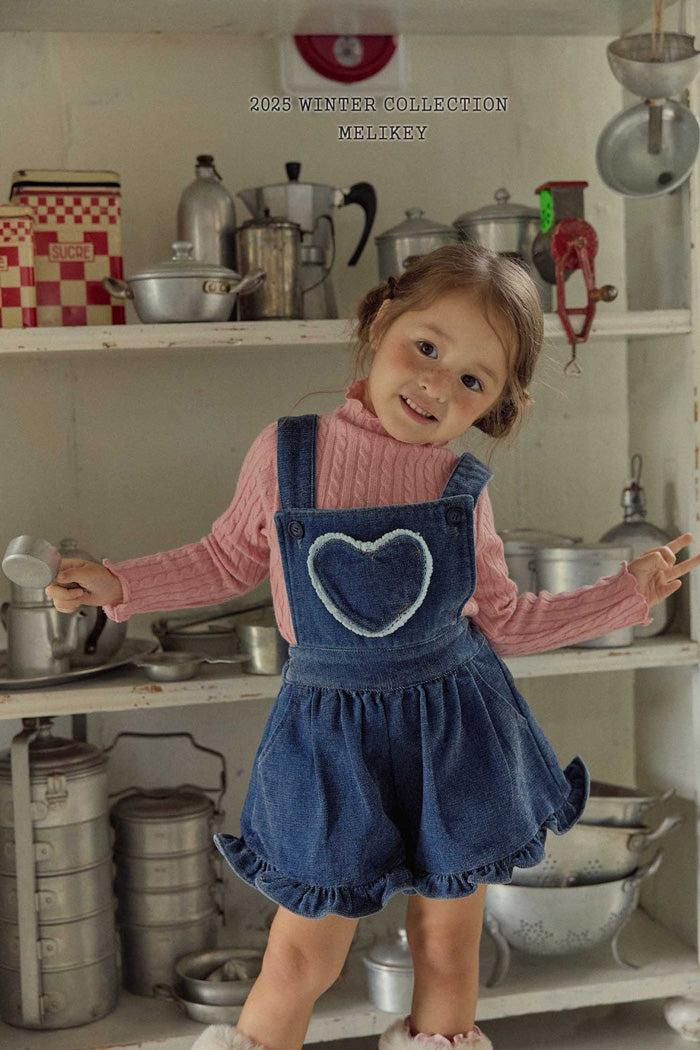 心心牛仔連身裙褲